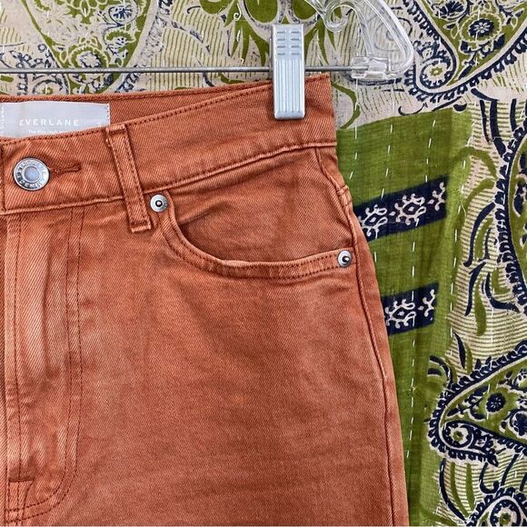 Everlane Rust Organic Cotton The Way-High Jeans Size 25 Tall - Picture 5 of 16